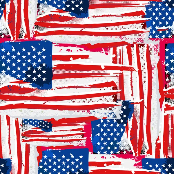 US-Flagge nahtloser Hintergrund. — Stockvektor