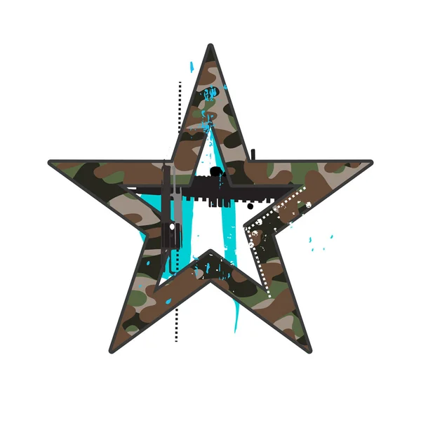 Camouflage star — Stock Vector