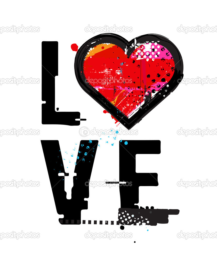 Grunge heart icon