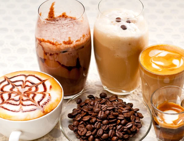 Selection of different coffee type — Stock Photo, Image