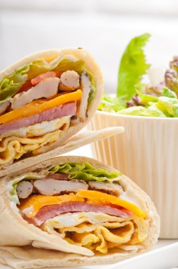 Club sandviç pide ekmek rulo