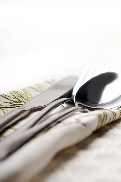 Knife fork and spoon macro — Stock Photo, Image