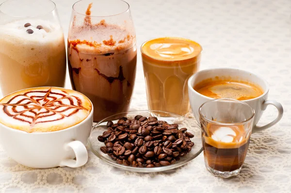 Selection of different coffee type — Stock Photo, Image