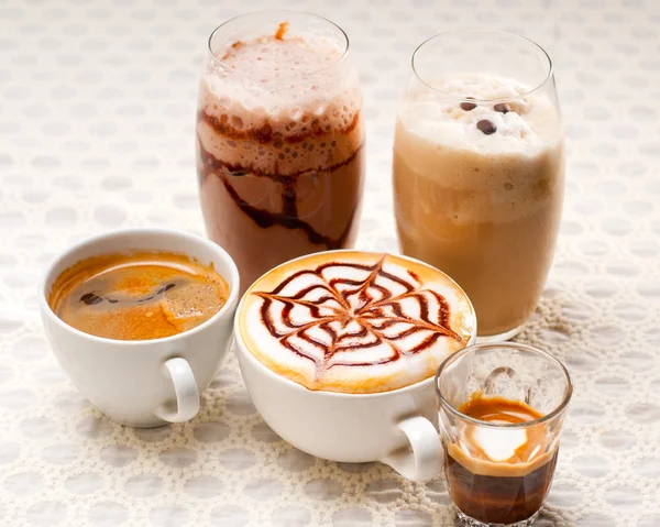 Auswahl verschiedener Kaffeesorten — Stockfoto