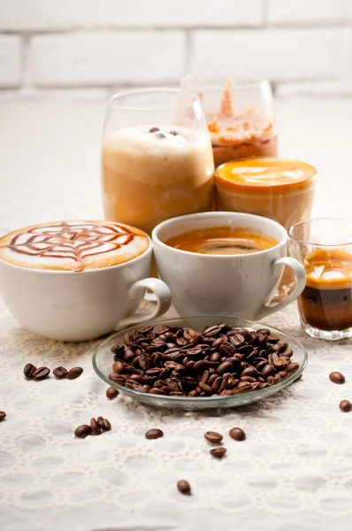 Különböző típusú kávé kiválasztása — Stock Fotó