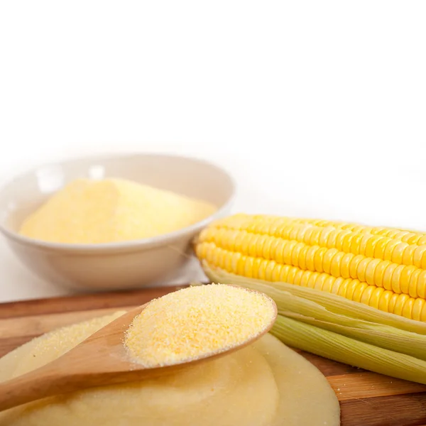 Polenta maïs mais meel crème — Stockfoto