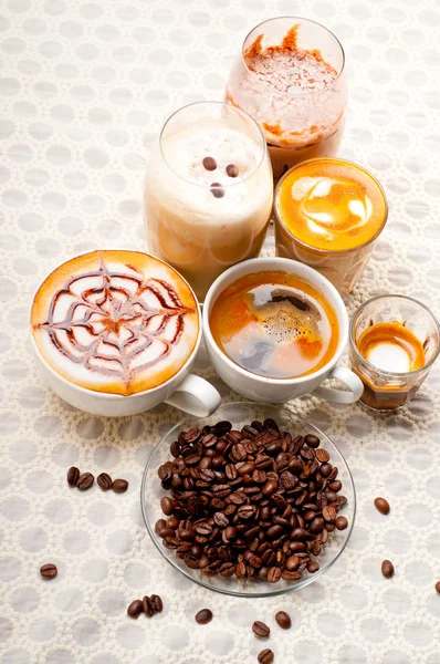 Selection of different coffee type — Stock Photo, Image