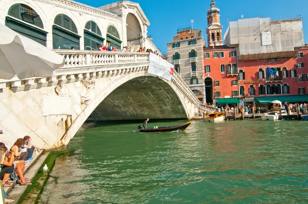 Veneza Itália Rialto vista ponte — Fotografia de Stock