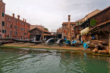 Venedik İtalya san trovaso squero görünüm