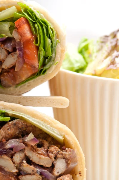 Kafta shawarma chicken pita wrap roll sandwich — Stock Photo, Image