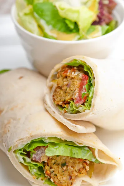 Falafel pita bread roll wrap sandwich — Stock Photo, Image