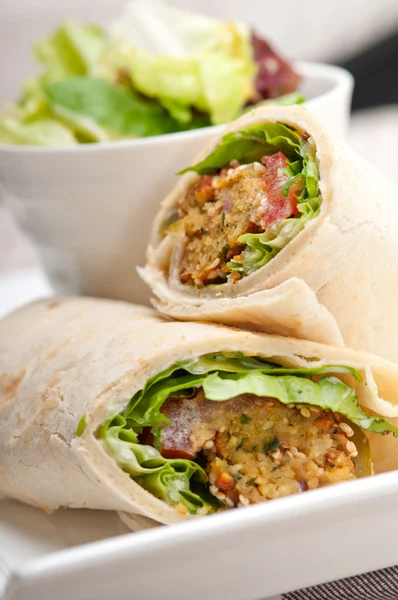 Falafel pita bread roll wrap sandwich — Stock Photo, Image