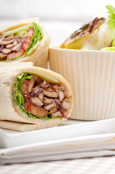 Kafta shawarma chicken pita wrap roll sandwich — Stock Photo, Image