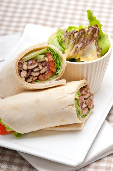 Kafta shawarma chicken pita wrap roll sandwich — Stock Photo, Image