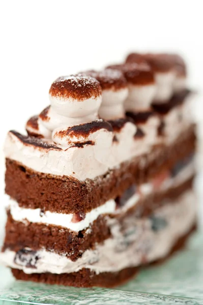 Збитих вершків десертний торт шматочок — стокове фото