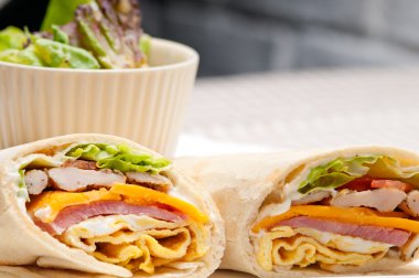 Club sandviç pide ekmek rulo
