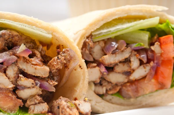 Kafta shawarma chicken pita wrap roll sandwich — Stock Photo, Image