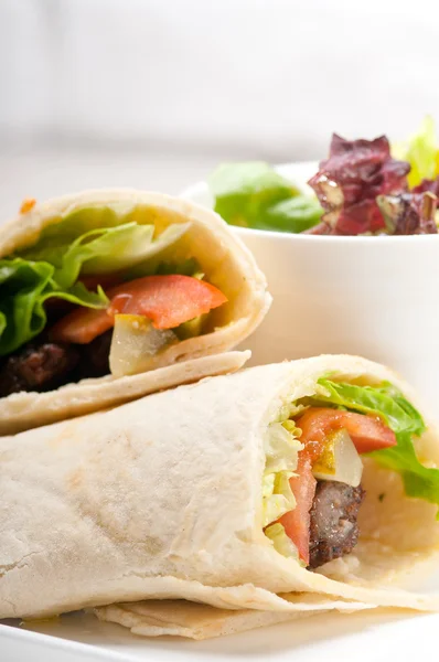 Kafta shawarma chicken pita wrap roll sandwich — Stock Photo, Image