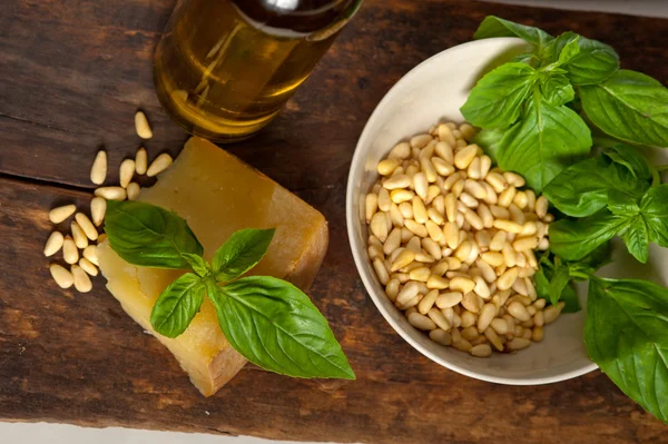 Pesto de basilic italien ingrédients — Photo