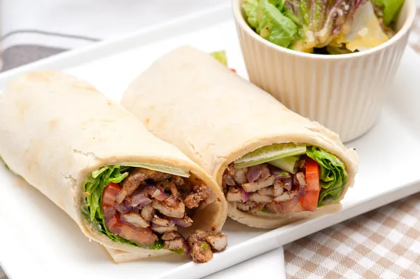 Kafta shawarma chicken pita wrap roll sandwich — Stock Photo, Image