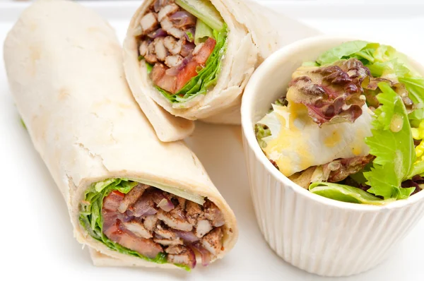 Kafta shawarma chicken pita wrap roll sandwich — Stock Photo, Image