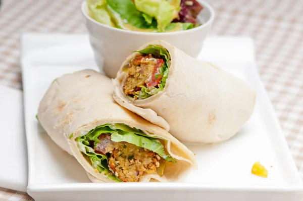 Falafel pita bread roll wrap sandwich — Stock Photo, Image