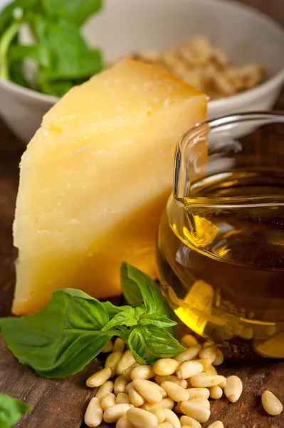 Pesto de albahaca italiana ingredientes — Foto de Stock