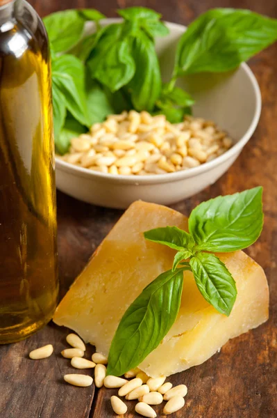 Pesto de albahaca italiana ingredientes — Foto de Stock