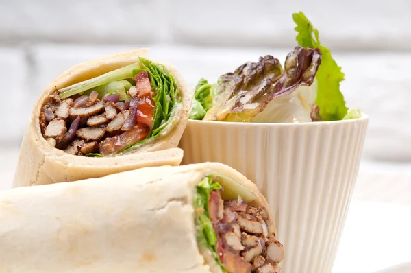 Kafta shawarma chicken pita wrap roll sandwich — Stock Photo, Image