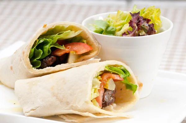 Kafta shawarma chicken pita wrap roll sandwich — Stock Photo, Image