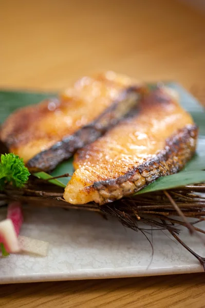 Poisson de morue rôti teppanyaki de style japonais — Photo