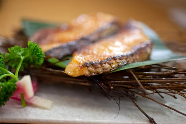 Japanischer Art Teppanyaki gebratener Kabeljau — Stockfoto