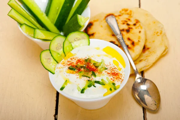 Arab Middle East Goat Yogurt Cucumber Salad — Stock Photo, Image