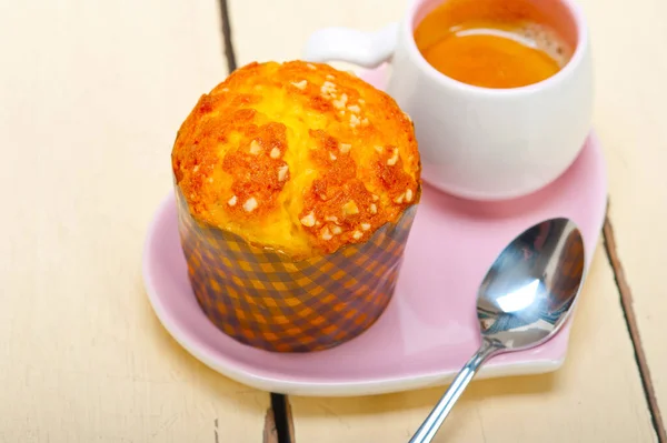 Coffee Muffin Served Pink Heart Shaped Dish — Stock Photo, Image