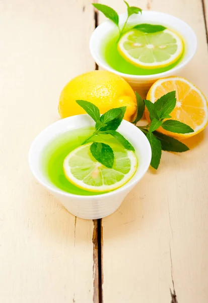Fresh Healthy Mint Infusion Tea Tisane Lemon — Stock Photo, Image