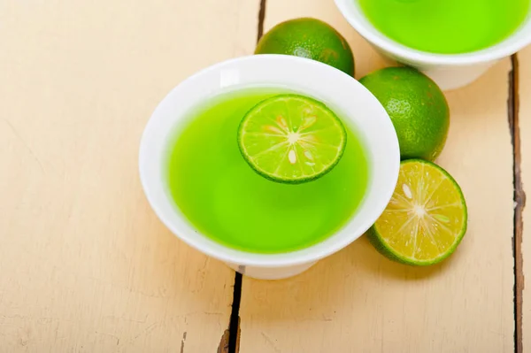 Frische Und Gesunde Grüne Limonade Makro Nahaufnahme — Stockfoto