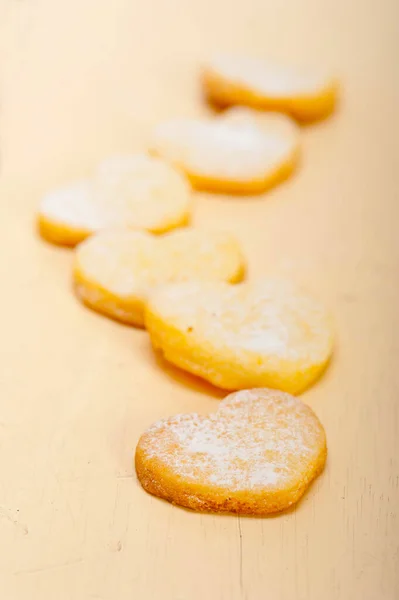 Coração Fresco Assado Forma Biscoitos Dia Dos Namorados Shortbread — Fotografia de Stock