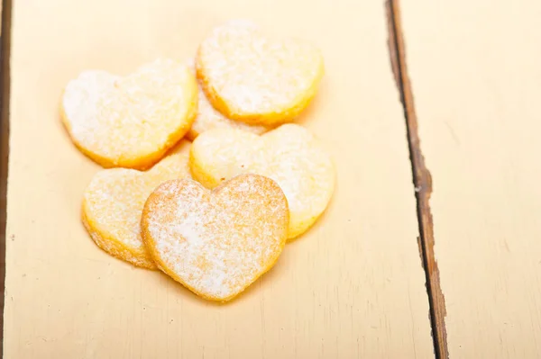 Galletas Recién Horneadas Corazón Forma Shortbread Día San Valentín —  Fotos de Stock