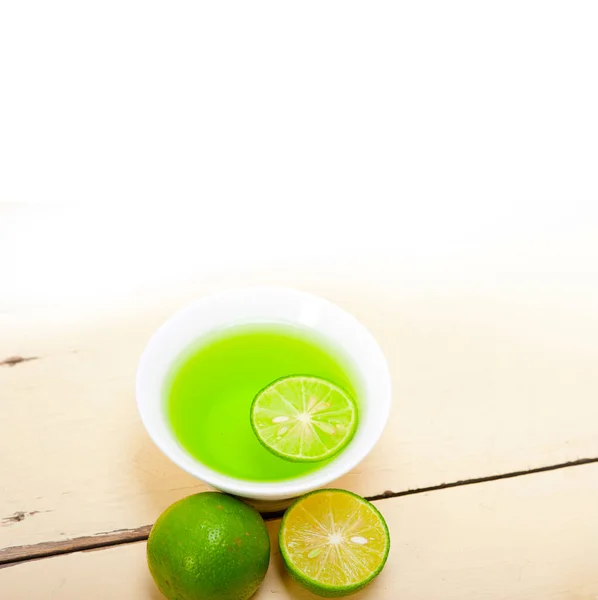 Frische Und Gesunde Grüne Limonade Makro Nahaufnahme — Stockfoto