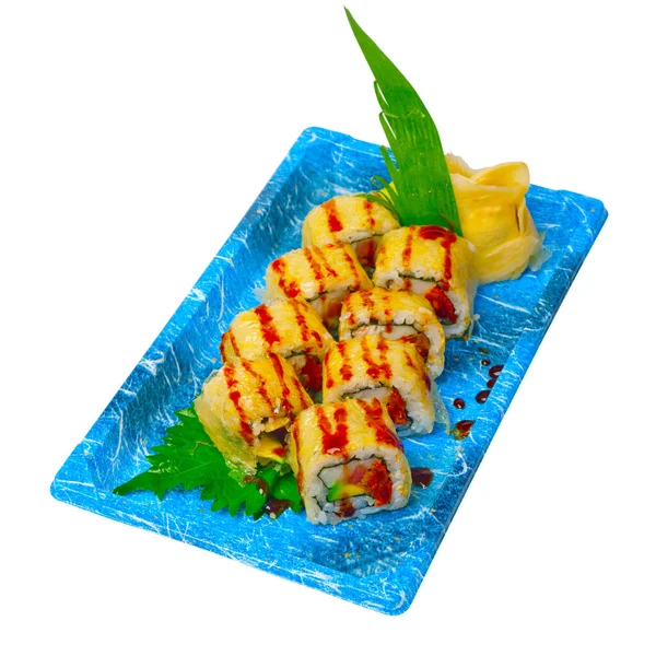 Take Away Selection Fresh Sushi Express Plastic Tray — Stock Photo, Image
