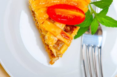 taze ev yapımı sığır eti pasta makro closeup pişmiş