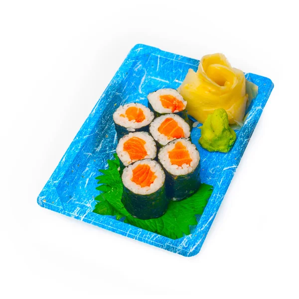 Elvenni Friss Sushi Expressz Választékát Műanyag Tálcán — Stock Fotó