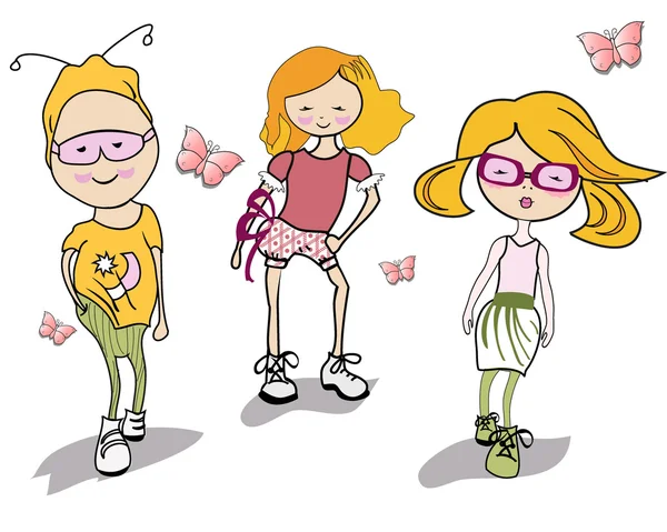 Mode dessin animé enfants — Image vectorielle