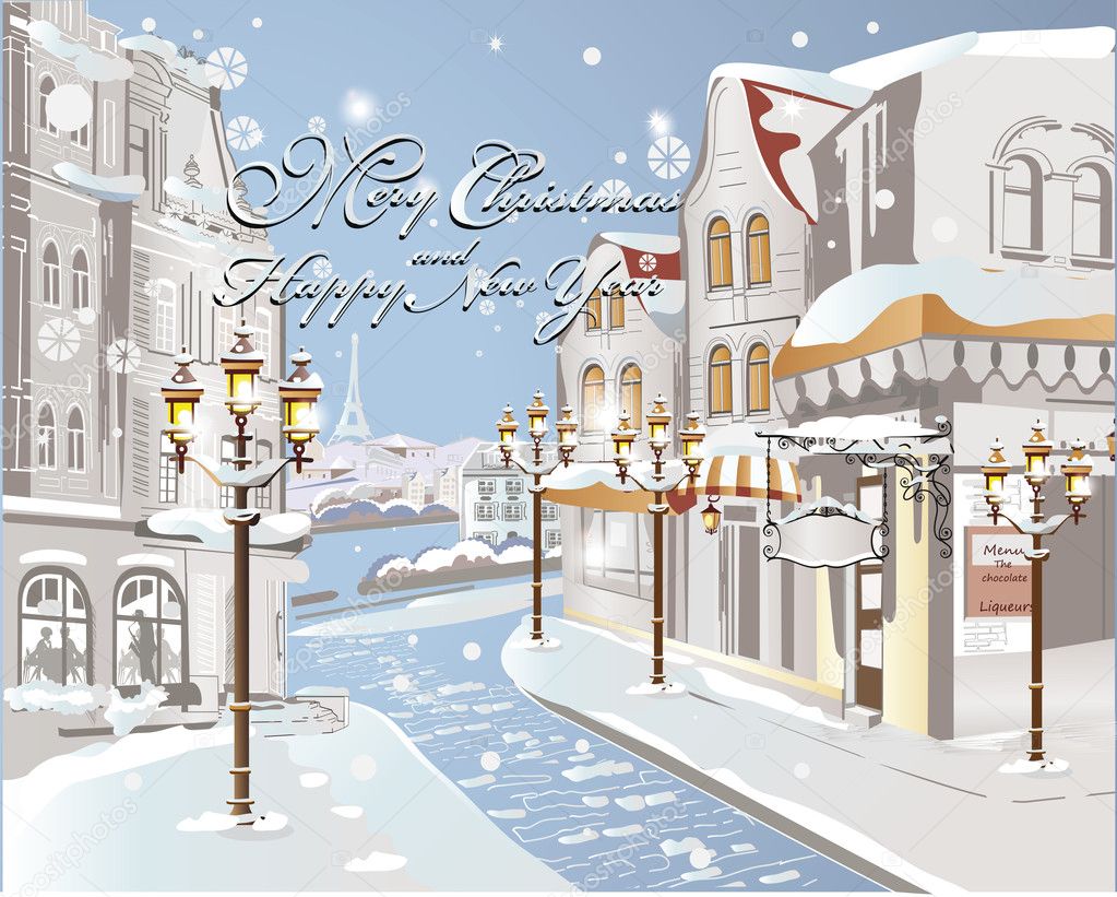 Christmas card - Winter on the streets