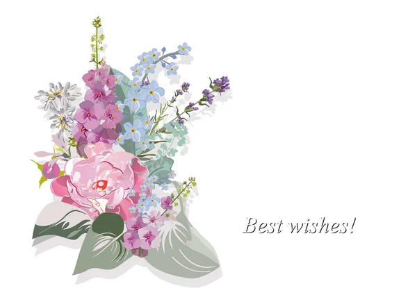 Series Greeting Backgrounds Summer Spring Flowers Wedding Decoration Valentine Day — Stockvector