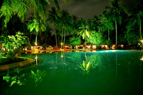 Swimming pool by night Stock Image