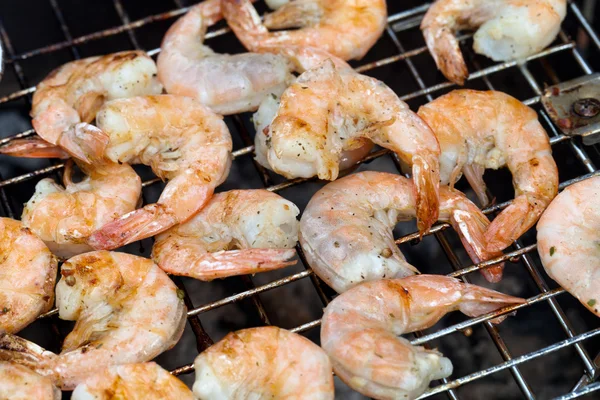 Grilled prawns on the barbecue