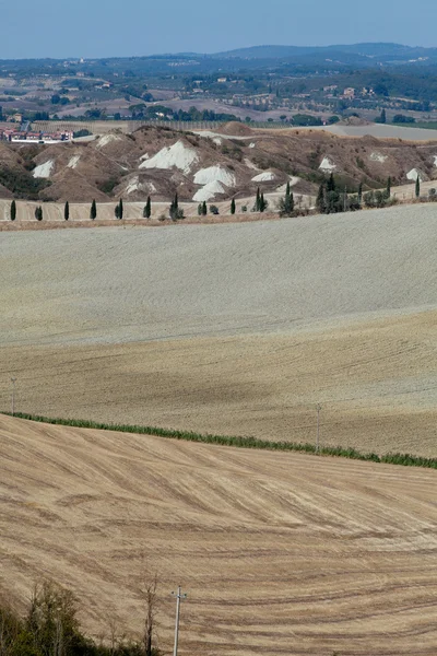 Crete Senesi - a táj, a Toszkána. Olaszország — Stock Fotó