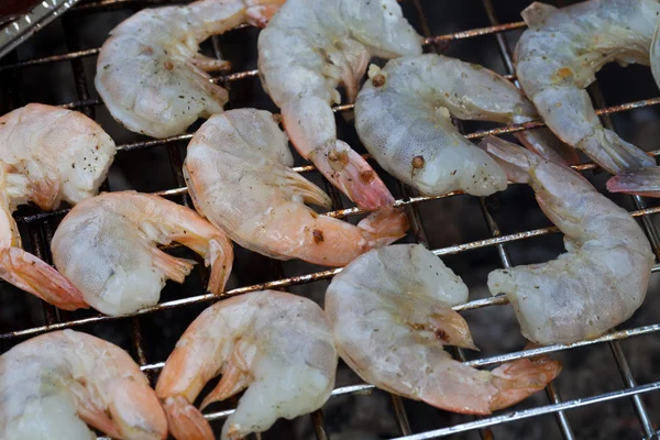 Grilled prawns on the barbecue