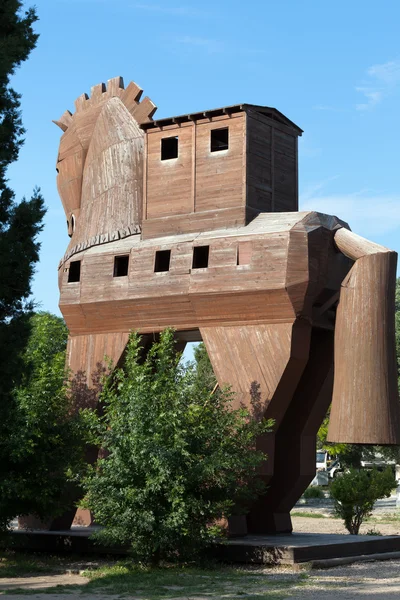 Caballo de Troya ubicado en Troya, Turquía — Foto de Stock